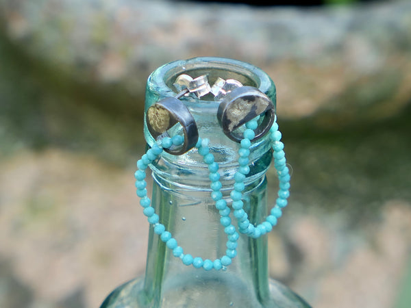 Mini Cloud Earrings with Turquoise
