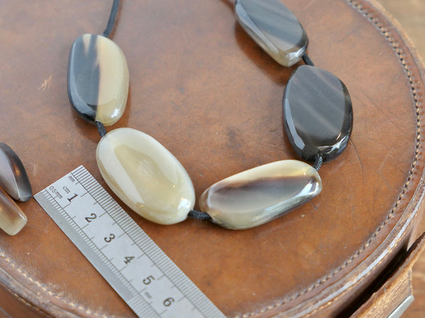 Brown Natural Horn Pebble Shaped Necklace