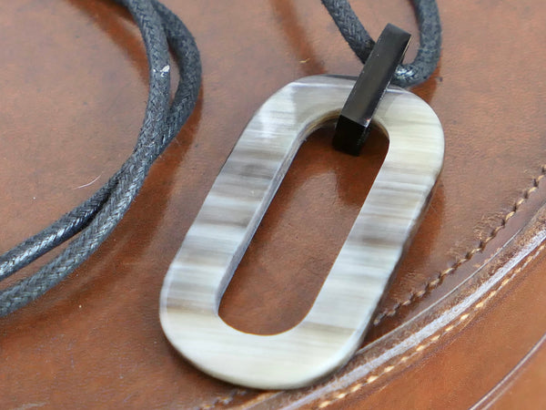 Black Natural Horn Rectangular Pendant