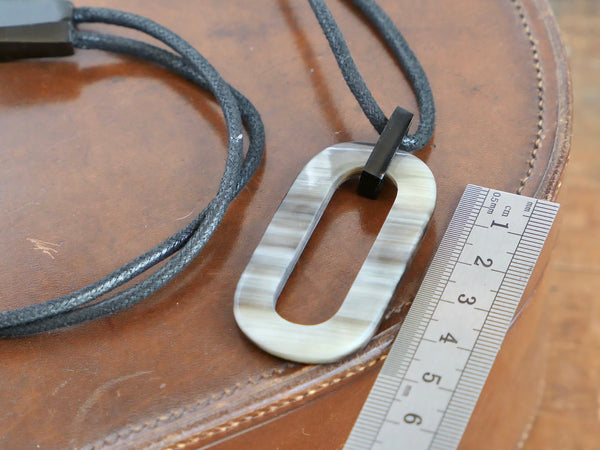 Black Natural Horn Rectangular Pendant
