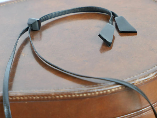 Black Natural Horn Link and Cord Necklace