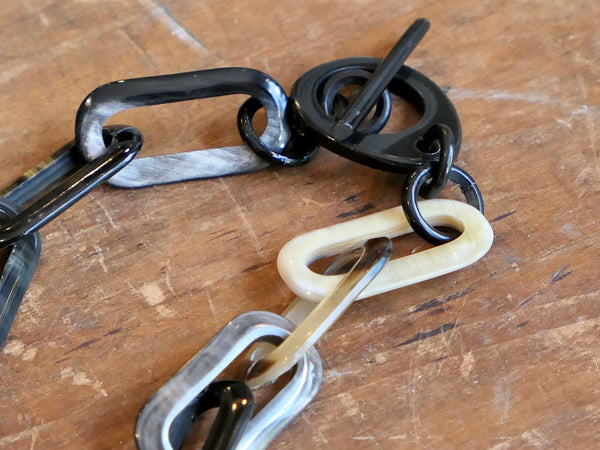 Black Natural Horn Mid Length Necklace