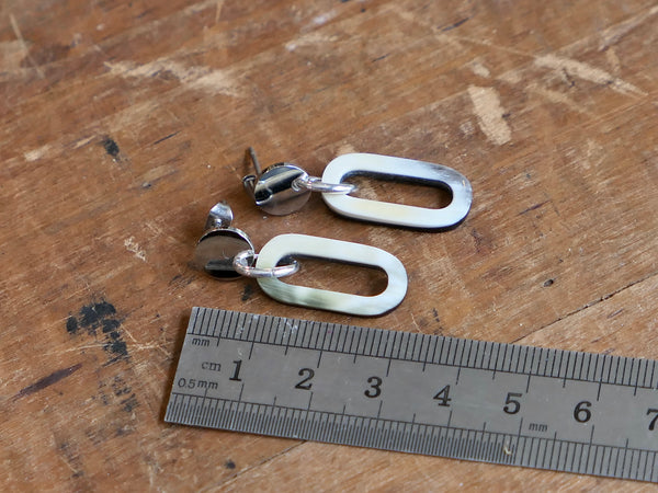 Back Natural Horn Open Link Drop Earrings
