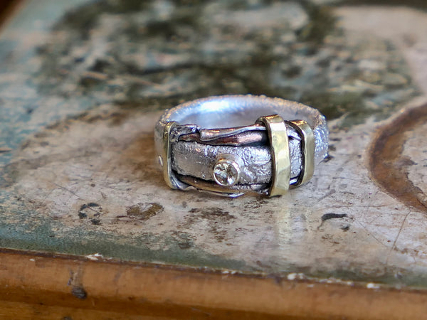 Mixed Metal Ring with Citrine