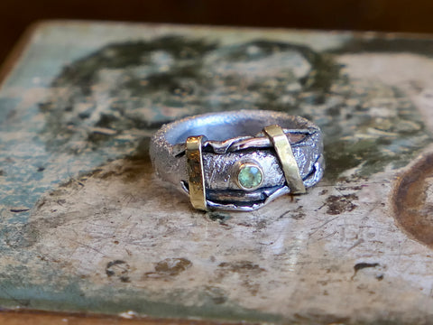 Mixed Metal Ring with Peridot #2
