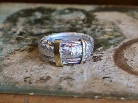 Mixed Metal Ring with Diamond #2