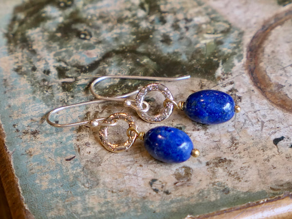 Gita Oval Lapis Lazuli Drop Earrings