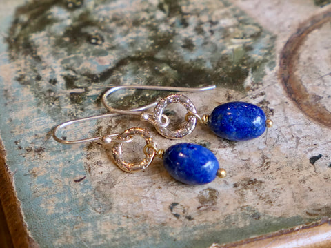 Gita Oval Lapis Lazuli Drop Earrings