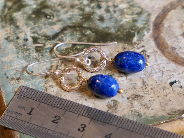 Gita Oval Lapis Lazuli Drop Earrings