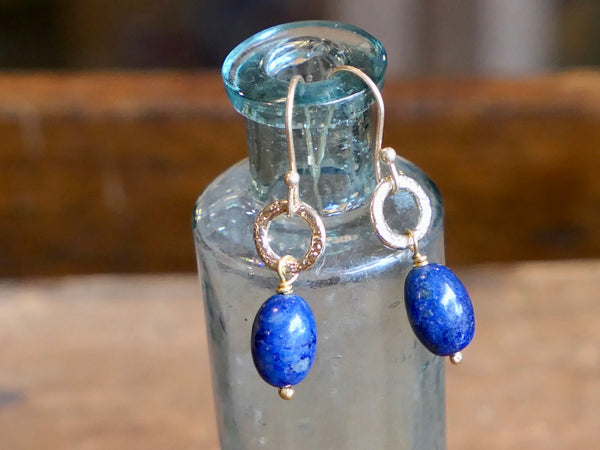 Gita Oval Lapis Lazuli Drop Earrings