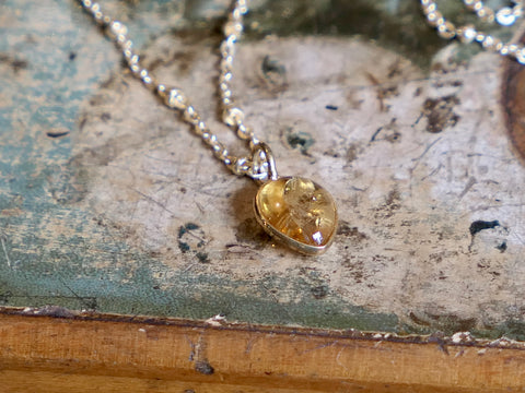 Julia Smooth Citrine Drop on Short Satellite Chain