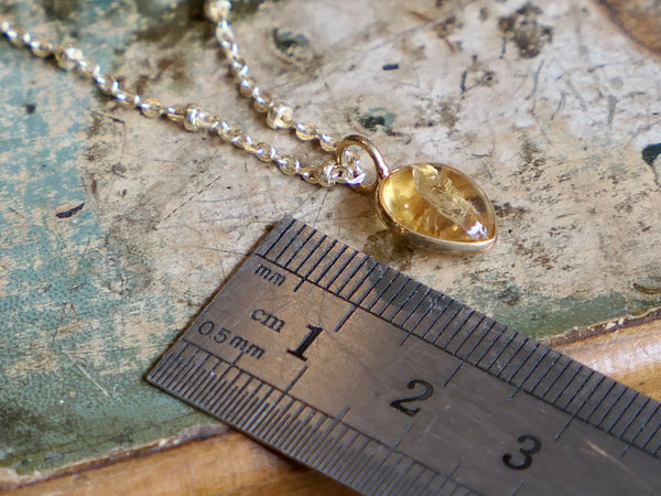Julia Smooth Citrine Drop on Short Satellite Chain