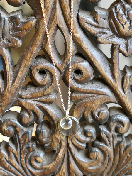 Smokey Quartz and Citrine Duo on Long Satellite Chain