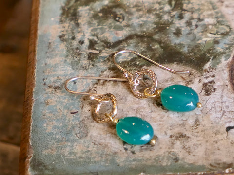 Gita Earrings with Green Onyx
