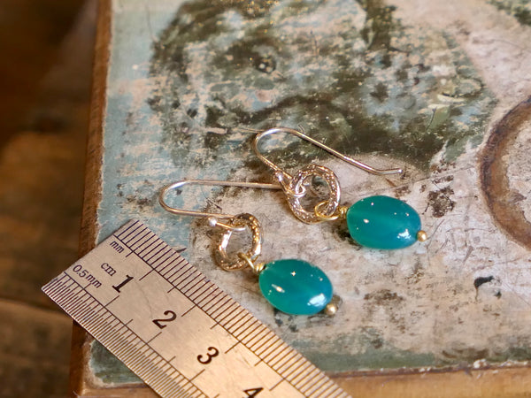 Gita Earrings with Green Onyx