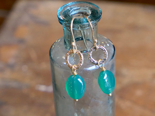 Gita Earrings with Green Onyx