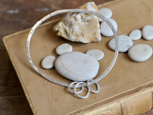Oval Charm Eco-Silver Bangle