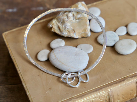 Oval Charm Eco-Silver Bangle