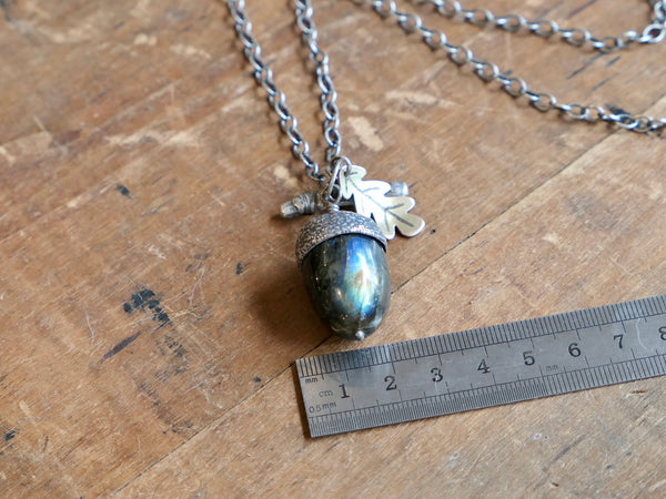 Large Acorn Pendant with Labradorite