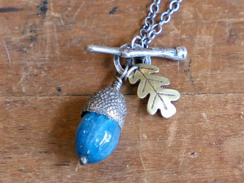 Small Acorn Pendant with Apatite