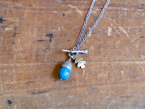 Small Acorn Pendant with Apatite
