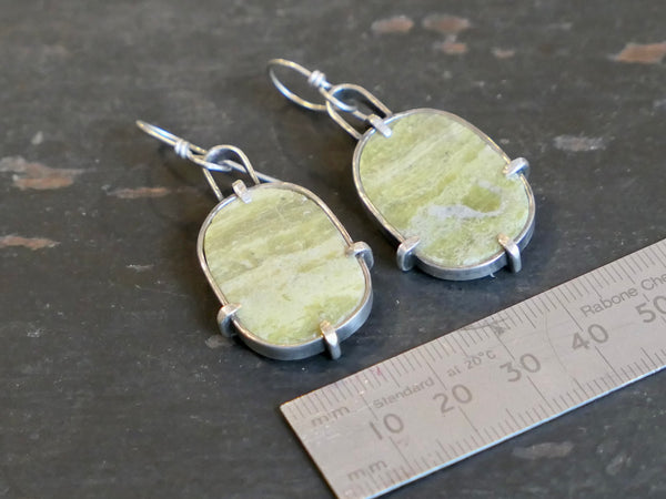 Silver and Serpentine Earrings