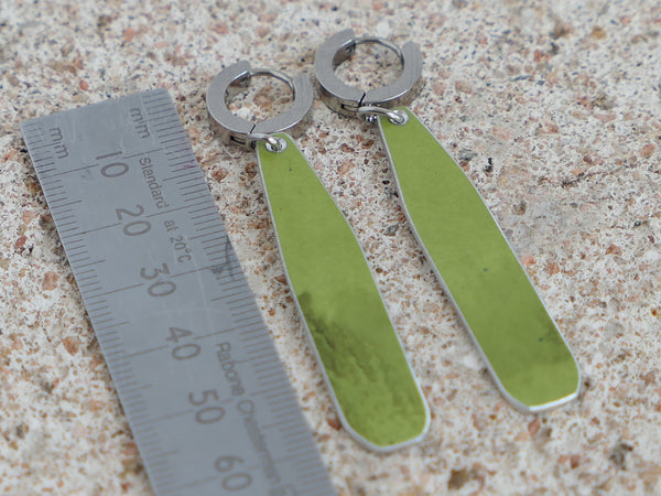 Bar Hoop Earrings Chartreuse