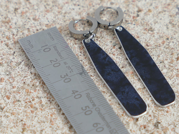 Bar Hoop Earrings Petrol