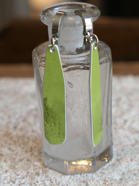 Bar Hoop Earrings Chartreuse