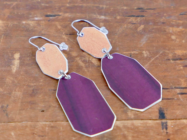 Pebble Drop Earrings Sunset and Magenta