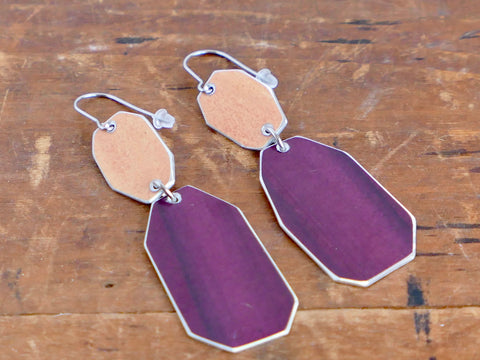 Pebble Drop Earrings Sunset and Magenta