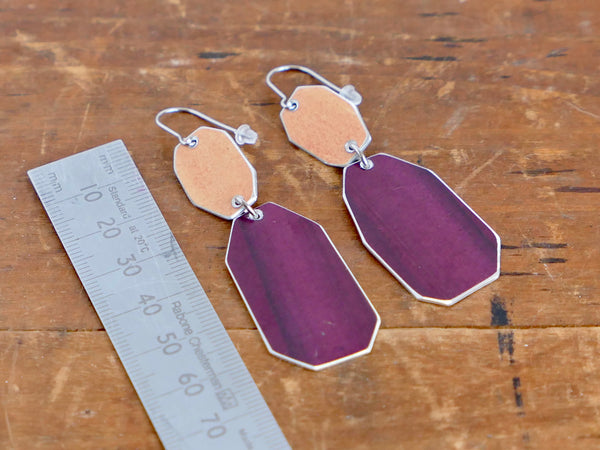 Pebble Drop Earrings Sunset and Magenta
