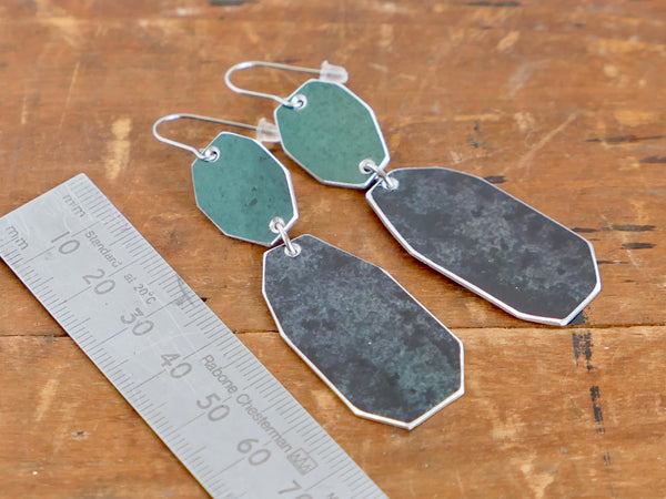 Pebble Drop Earrings Green