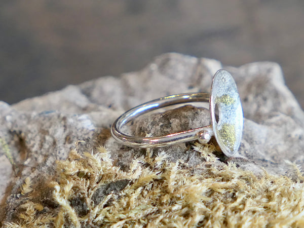 Men An Tol Silver and Gold Leaf Ring