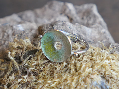 Men An Tol Silver and Enamel Ring