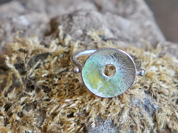 Men An Tol Silver and Enamel Ring