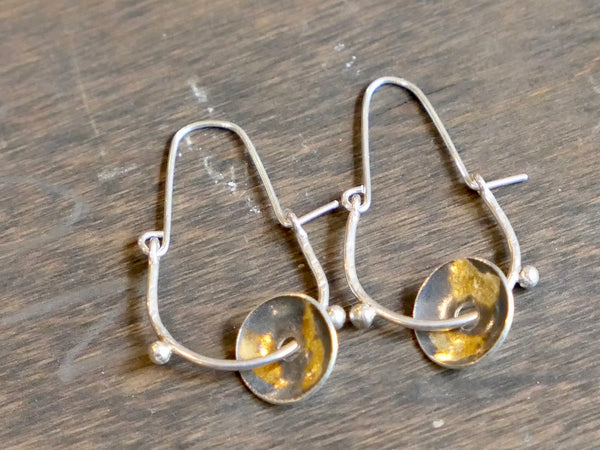 Men An Tol Silver and Gold Leaf Earrings