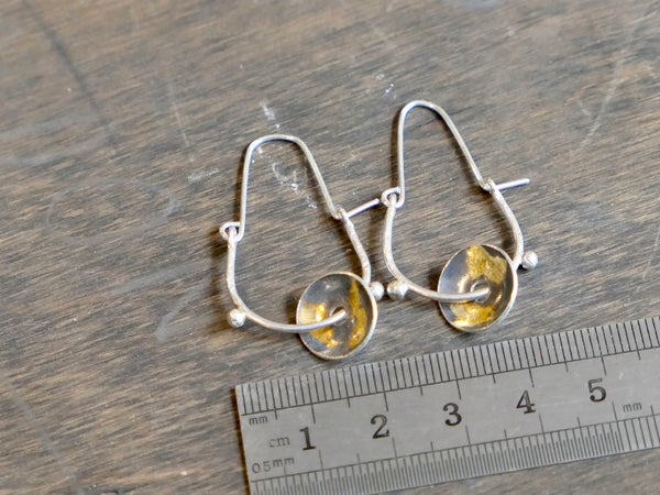 Men An Tol Silver and Gold Leaf Earrings