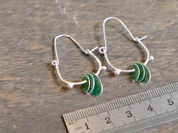 Men An Tol Silver and Enamel Earrings