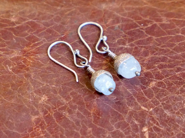 Aquamarine Acorn Earrings