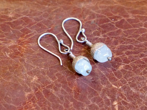 Aquamarine Acorn Earrings