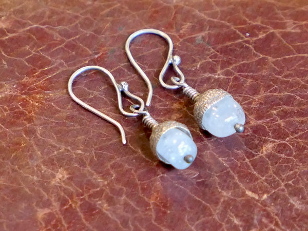 Aquamarine Acorn Earrings
