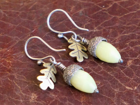 Serpentine Acorn Earrings