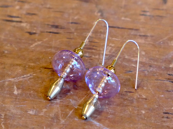 Gardena Glass Bubble and Hematite Drop Earrings