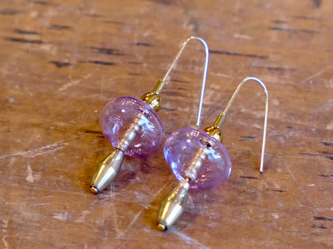 Gardena Glass Bubble and Hematite Drop Earrings