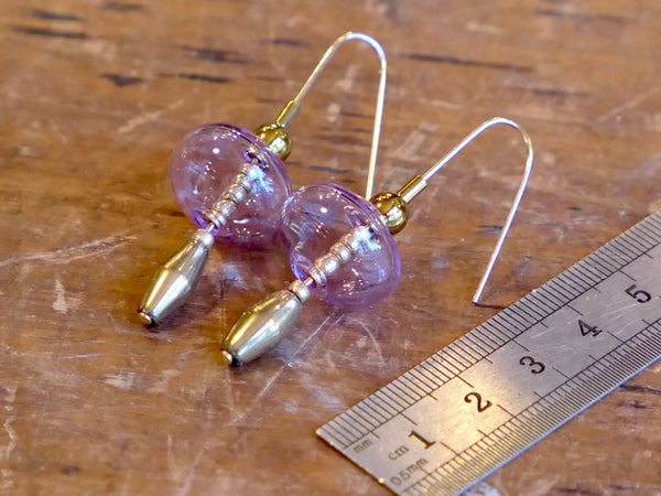 Gardena Glass Bubble and Hematite Drop Earrings