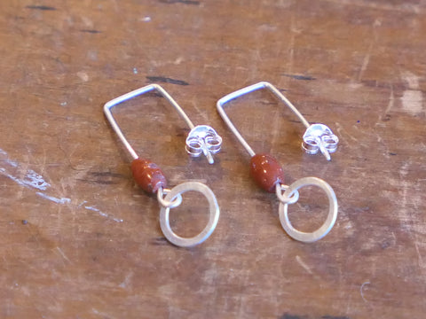 Red Jasper Hoop Earrings