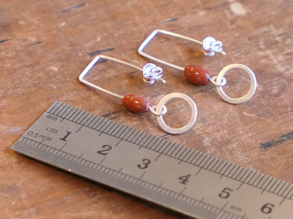 Red Jasper Hoop Earrings