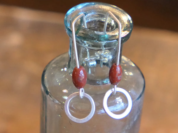 Red Jasper Hoop Earrings