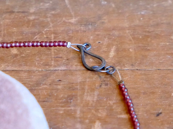 Two-Tone One Off Necklace with Garnet and Aventurine